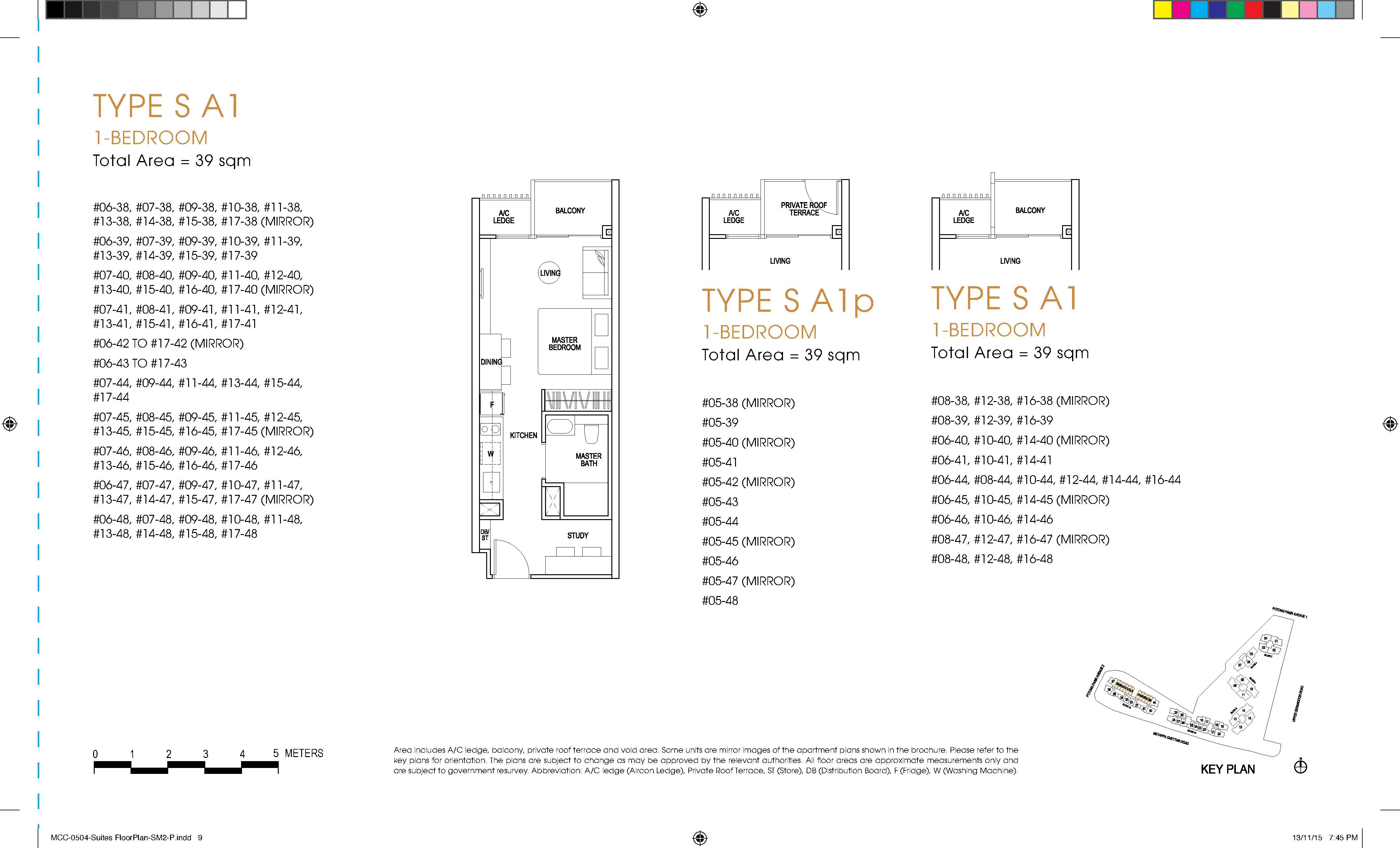 The Poiz Residences Suites 1 Bedroom Type S A1, S A1p, S A1 Floor Plans 