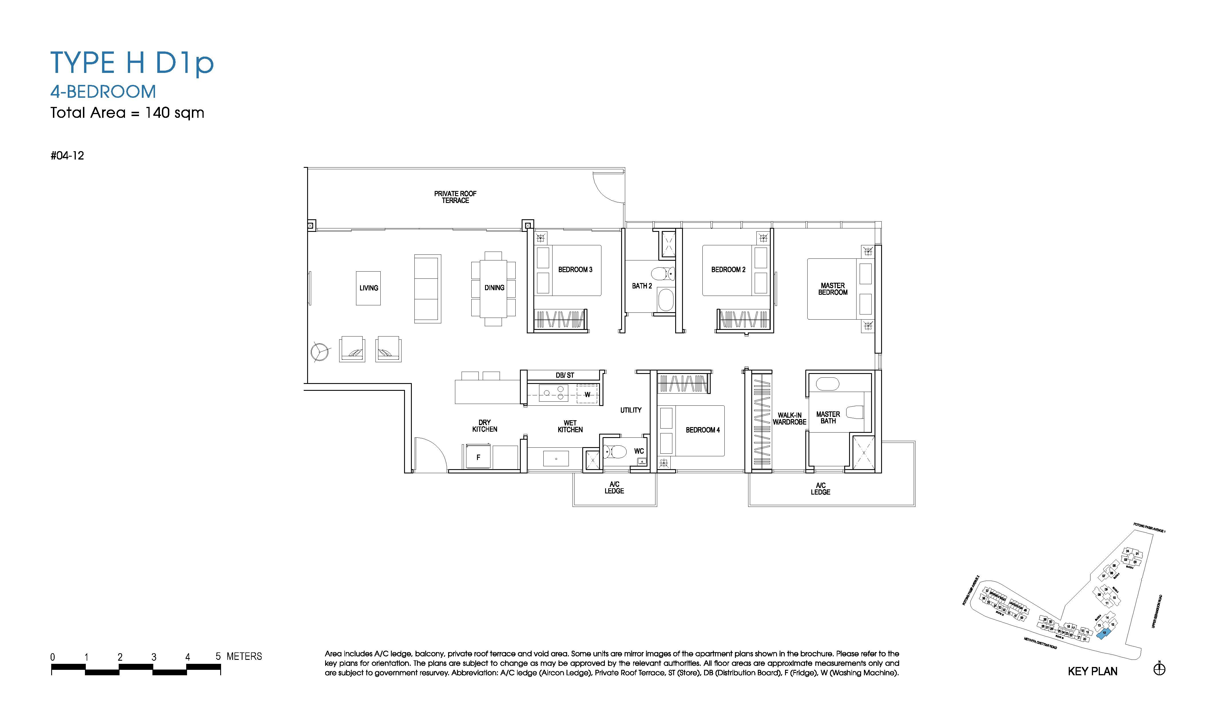 The Poiz Residences Habitat 4 Bedroom Type H D1p Floor Plans 